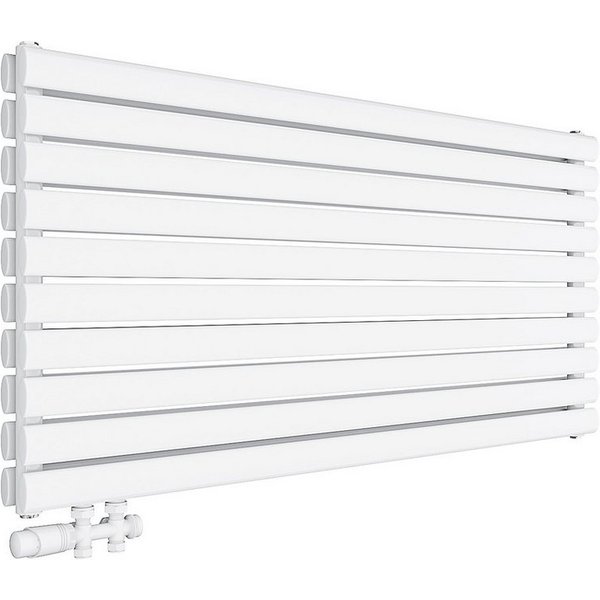 SONNI Designheizkörper Röhrenheizkörper Doppellagig 593x1200x79mm 1332 Watt Weiß/Anthrazit, mit Weiß/Anthrazit Multiblock, Heizungsbereich 9~14m²