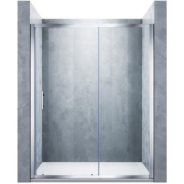 SONNI Dusch-Schiebetür Duschschiebetür, 100--170x185 cm,Duschschiebetüren, Höhe: 185cm, 100x185 cm, Einscheiben-Sicherheitsglas (ESG)