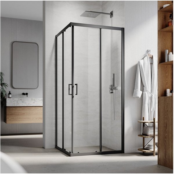 SONNI Eckdusche Eckdusche Eckdusche Eckdusche Duschkabine Eckeinstieg Schiebetüren, BxT: 80x80 cm, BxT: 80x80 cm, 80-120 X 195cm, links und recht montierbar