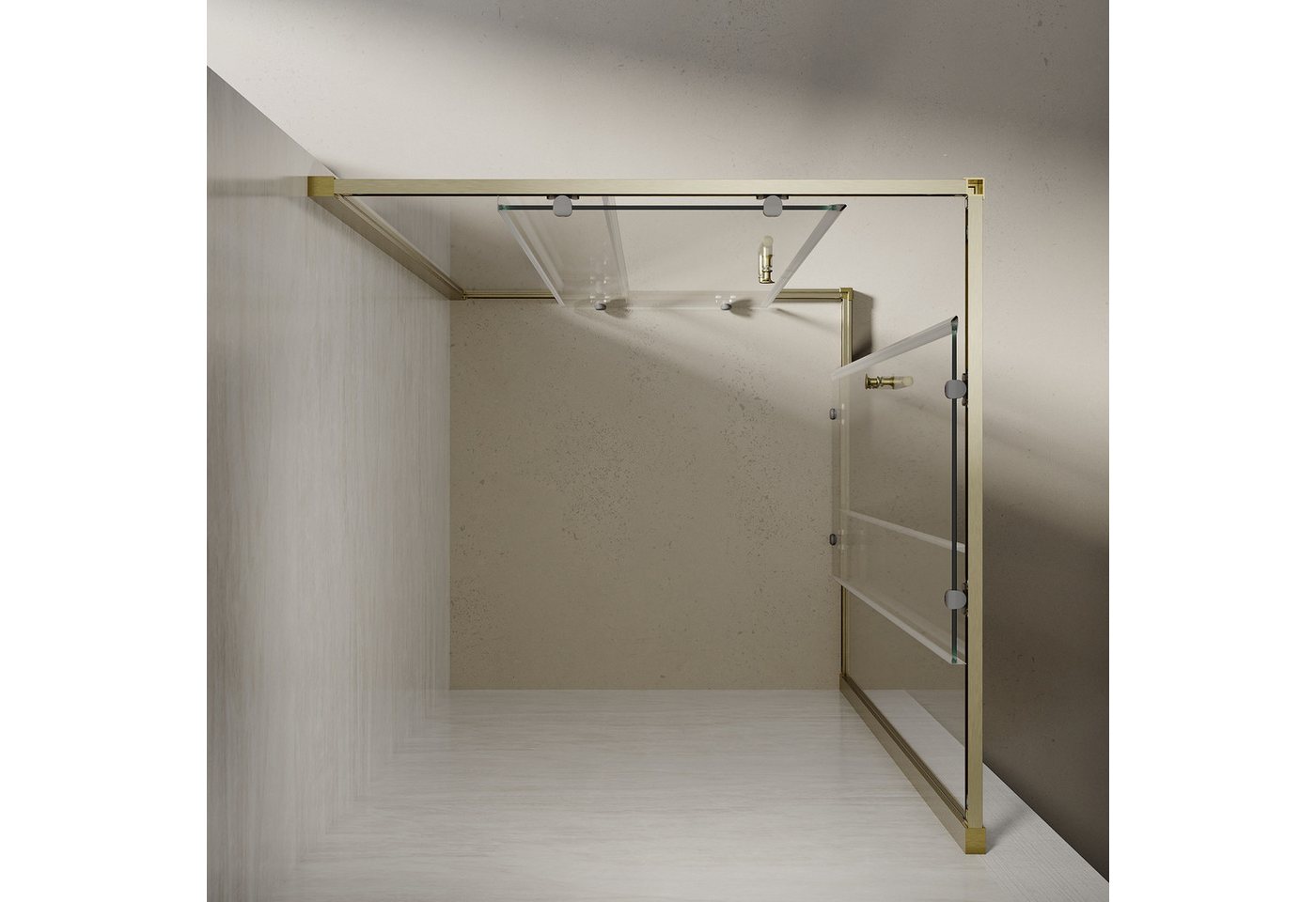 SONNI Eckdusche Duschkabine Eckeinstieg Schiebetüren ESG Glas Höhe 195cm, BxT: 70x70 cm, Einscheibensicherheitsglas, links und recht montierbar, Höhe 195cm – Bild 3 von 5