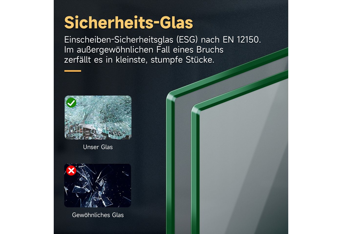 SONNI Eckdusche Eckdusche Duschkabine Eckeinstieg Schiebetüren,schwarze Höhe 195cm, BxT: 70x70 cm – Bild 4 von 5