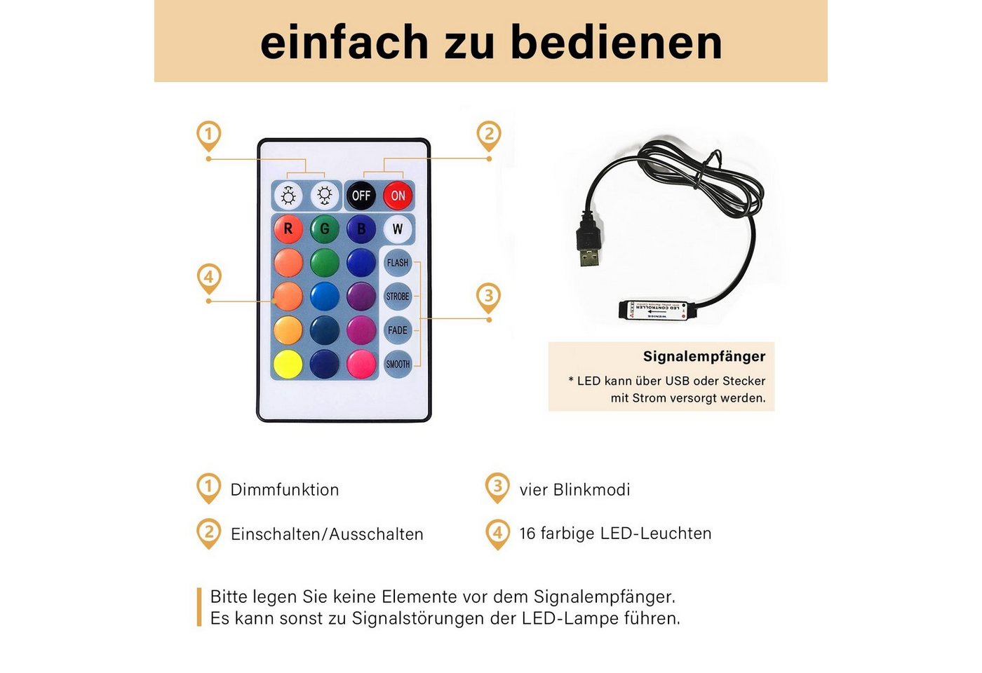 SONNI Kommode Sideboard Weiß Hochglanz mit LED Beleuchtung, Wohnzimmer – Bild 3 von 5