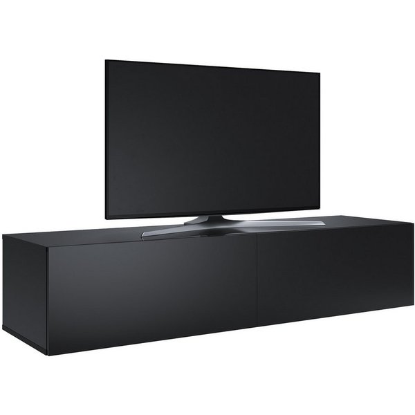 SONNI Lowboard Breite 140/160/180cm,TV Board,Hängend,Hochglanz,Weiß/schwarz, Belastbarkeit:20kg