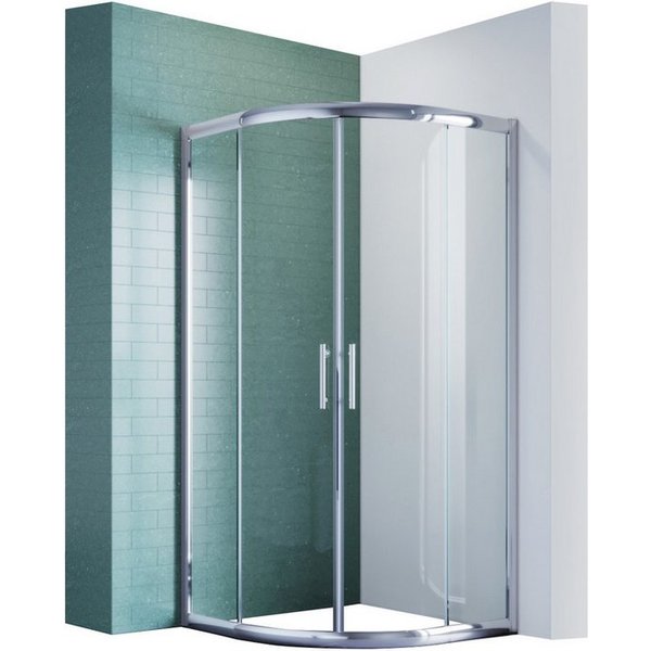 SONNI Runddusche Duschkabine Runddusche Schiebetür Viertelkreis ESG (80cm-100cm), Einscheibensicherheitsglas, Höhe 185 cm