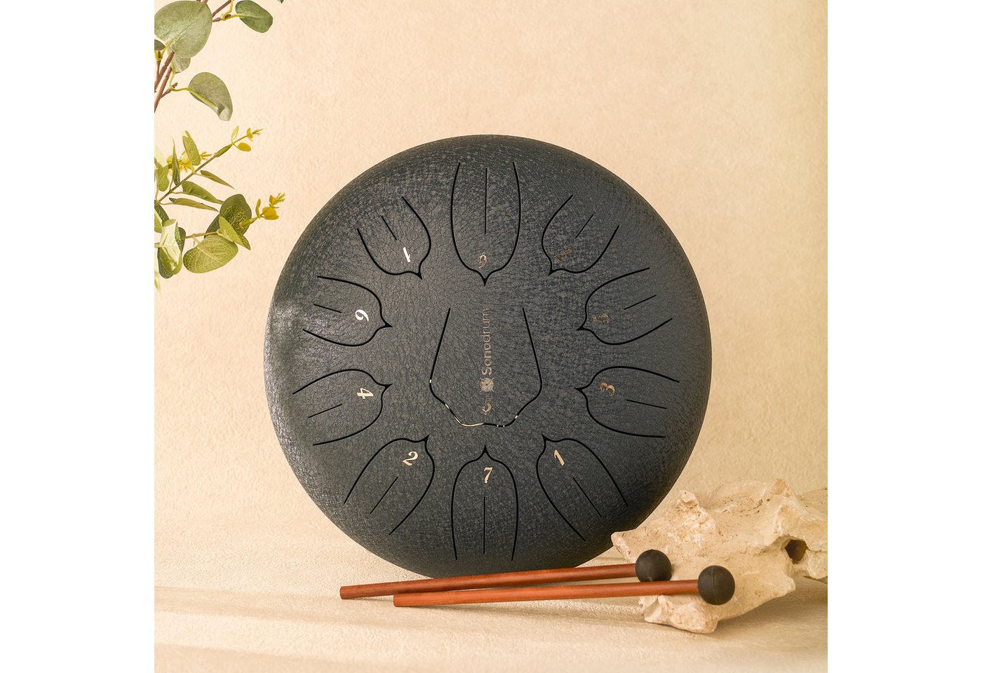 Sonodrum Steel Tongue Drum "Standard", D-Dur, 30 cm, 11 Zungen inkl. Liederbuch und Tragetasche – Bild 2 von 5