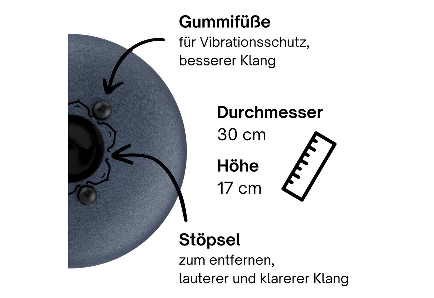 Sonodrum Steel Tongue Drum "Standard", D-Dur, 30 cm, 11 Zungen inkl. Liederbuch und Tragetasche – Bild 4 von 5