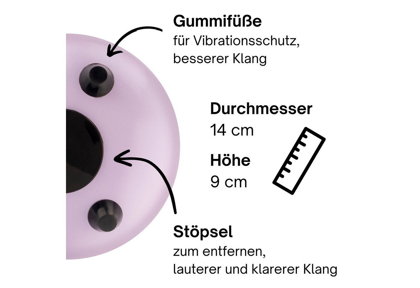 Sonodrum Steel Tongue Drum "Standard", C-Dur, 14 cm, 8 Zungen inkl. Liederbuch und Tragetasche – Bild 4 von 5