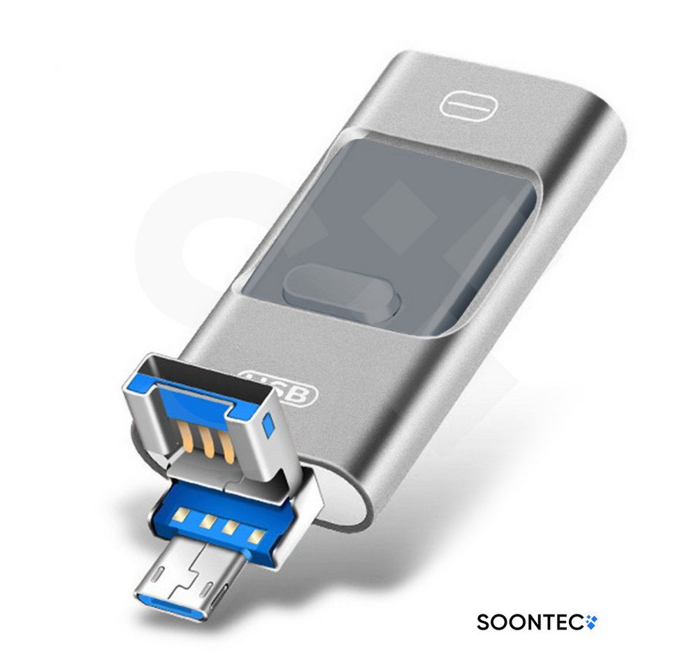 SOONTEC SOONTEC 3.0 USB-Stick 3 in 1 MICRO USB / USB / Lightning für iPhone USB-Stick (Lesegeschwindigkeit 80,00 MB/s) – Bild 2 von 5