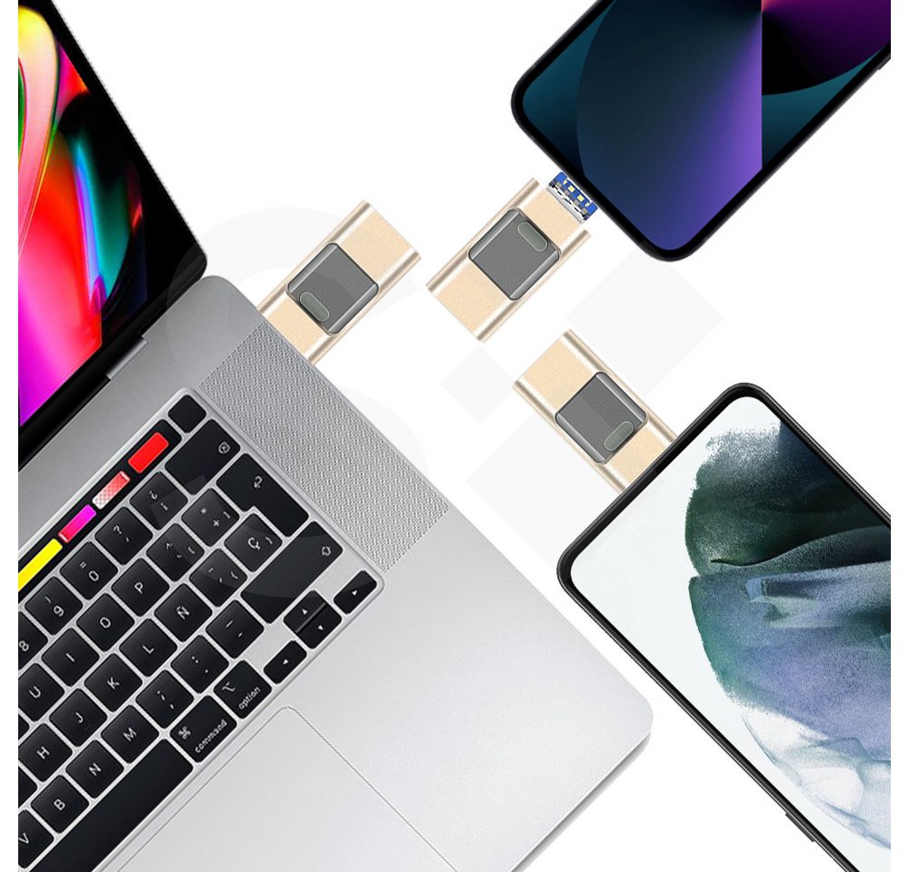 SOONTEC SOONTEC 3.0 USB-Stick 3 in 1 MICRO USB / USB / Lightning für iPhone USB-Stick (Lesegeschwindigkeit 80,00 MB/s) – Bild 4 von 5