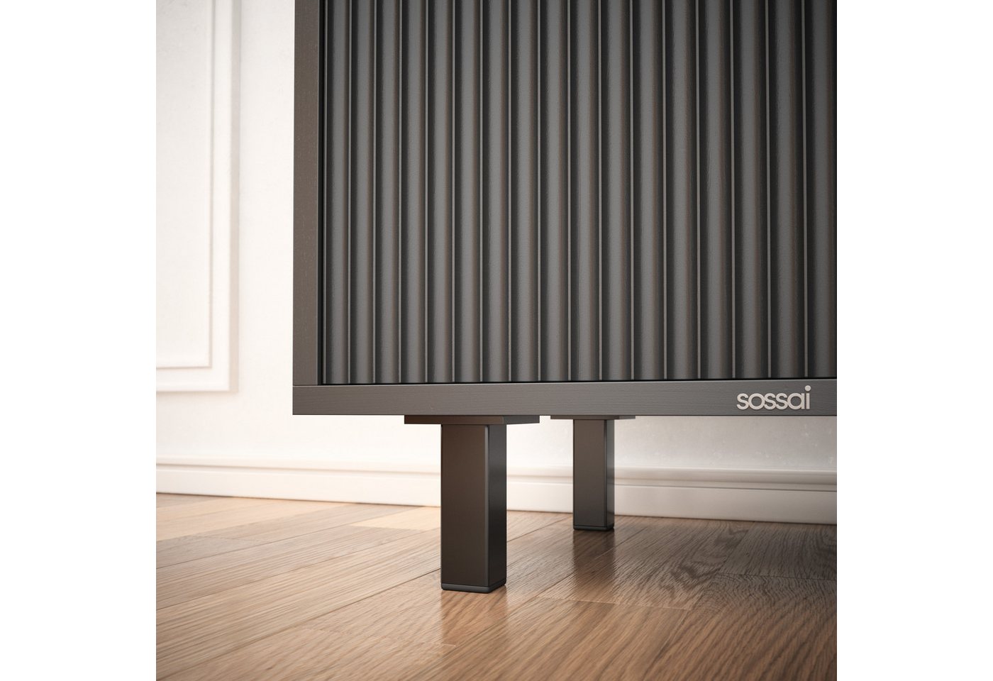 sossai® Möbelfuß Aluminium Möbelfüße in Schwarz, (4-St) – Bild 2 von 5