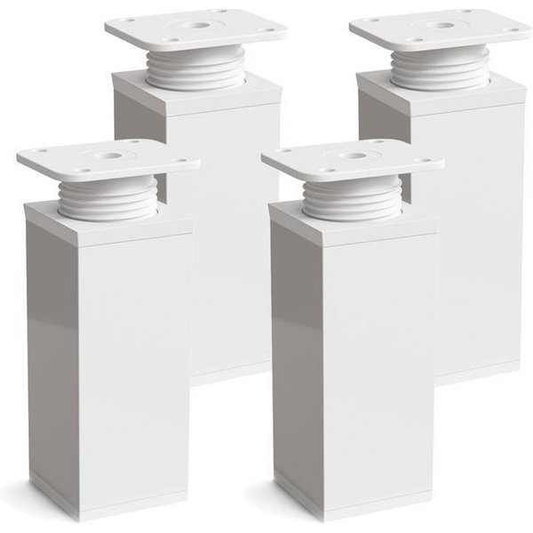 sossai® Möbelfuß Design-Möbelfüße, 4er & 8er Set, höhenverstellbar MFV1, Farbe: Weiß, (4-St), Farbe: Weiß