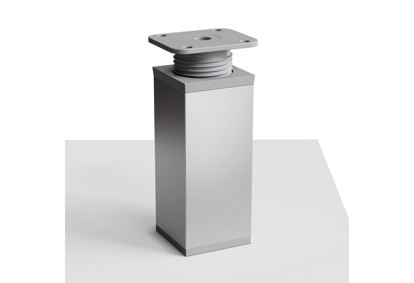 sossai® Möbelfuß Design-Möbelfüße, 4er & 8er Set, höhenverstellbar MFV1, Farbe: Alumin, (8-St), Farbe: Aluminium – Bild 2 von 5