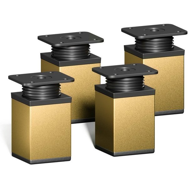 sossai® Möbelfuß Design-Möbelfüße, 4er & 8er Set, höhenverstellbar, (4-St), Farbe: Gold
