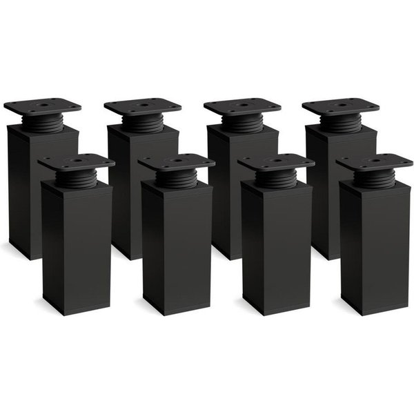 sossai® Möbelfuß Design-Möbelfüße, 4er & 8er Set, höhenverstellbar MFV1, Farbe: Schwar, (8-St), Farbe: Schwarzmatt