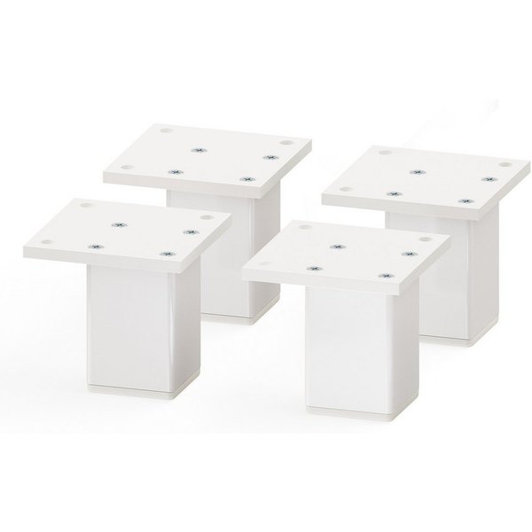 sossai® Möbelfuß MFV2, 4er Set, Farbe: Weiß, (4-St), Farbe: Weiß