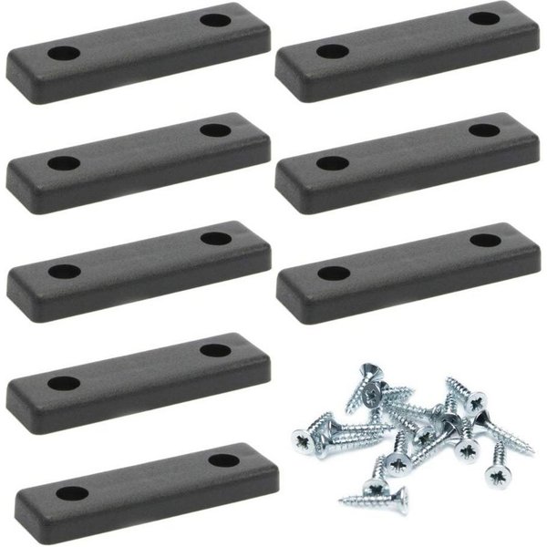 sossai® Möbelfuß Möbelgleiter in Schwarz mit Schrauben, (8-St), 50x14x5mm