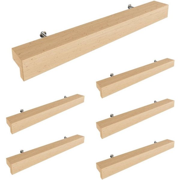sossai® Möbelgriff Buchenholzgriff, GAH01 (6-St), Lochabstand 128mm