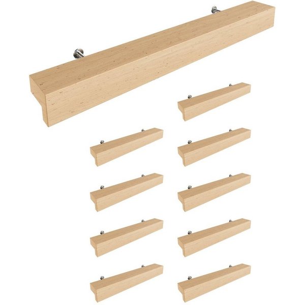 sossai® Möbelgriff Buchenholzgriff, GAH01 (10-St), Lochabstand 128mm