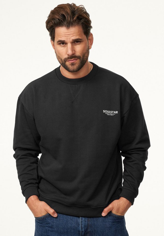 SOULSTAR Sweatshirt S2PAJU Herren Oversize Pullover mit Rundhals-Ausschnitt Crew-Neck Sweater – Bild 2 von 3