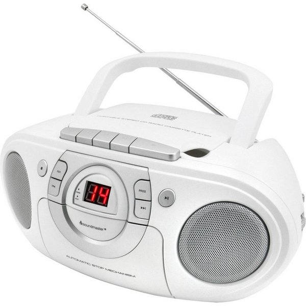 Soundmaster soundmaster SCD5100WE CD-Radio UKW CD, AUX, Kassette, UKW Weiß Radio