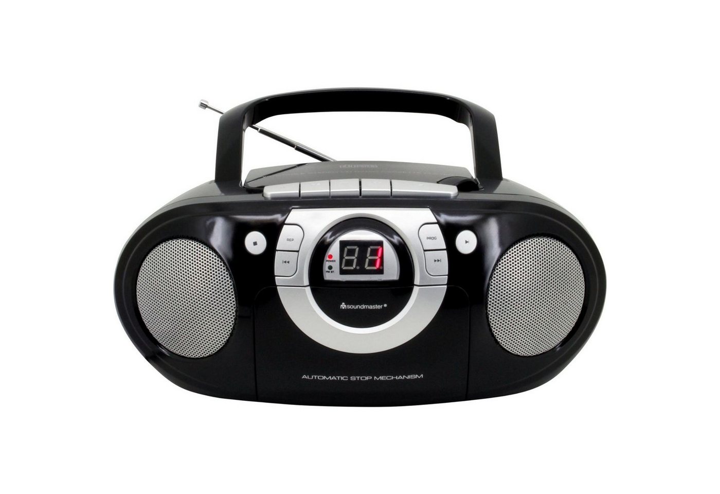 Soundmaster SCD5100WE tragbarer CD-Player Radiorecorder Kassettenrecorder AUX CD-Radiorecorder – Bild 2 von 2