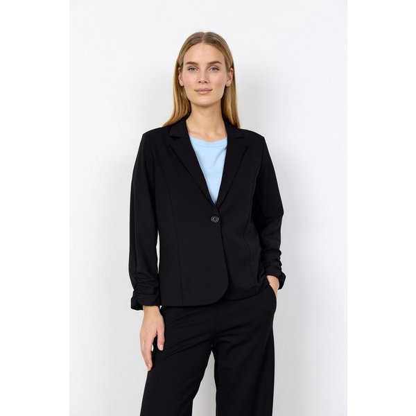 soyaconcept Kurzblazer SC-SIHAM 97 aus Polyester und Elasthan, normale Schnittform, 1-Knopf-Form