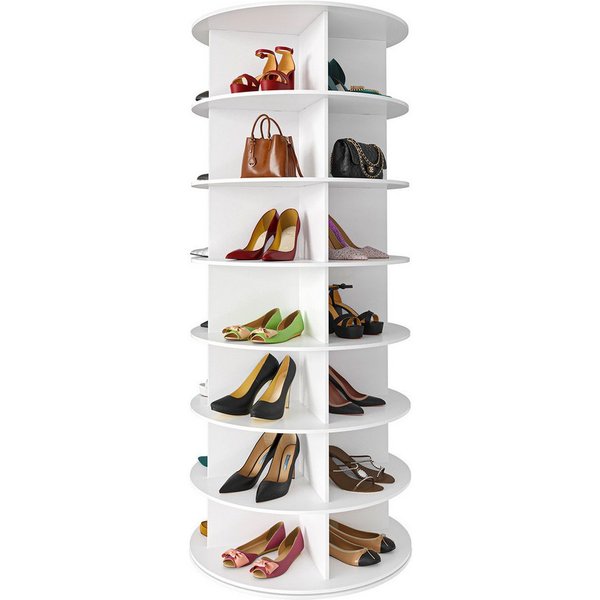 SpaceAid Bücherregal Drehbares Schuhregal, mit 5 Ebenen, 360-Grad