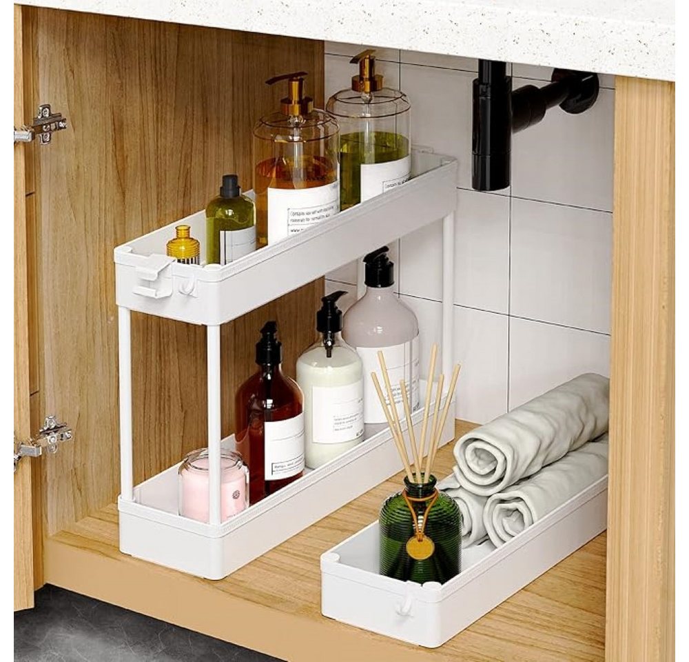 SPACEKEEPER Servierwagen 3-stöckiger schmaler Rollwagen, Badorganizer, Küchenorganizer, (1 St), Mobiler Aufbewahrungswagen für enge Nischen, Küche & Wäscherei – Bild 3 von 4