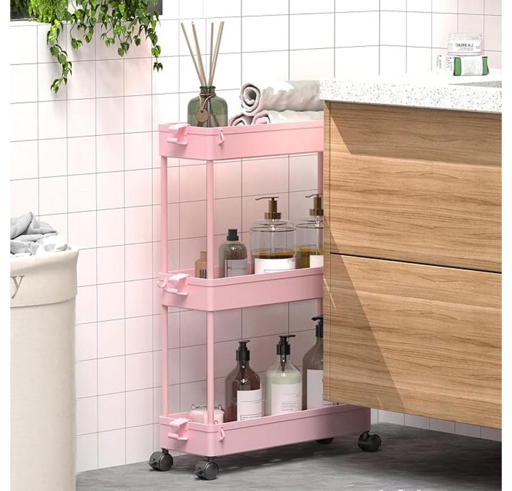 SPACEKEEPER Servierwagen 3-stöckiger schmaler Rollwagen, Badorganizer, Küchenorganizer, (1 St), Mobiler Aufbewahrungswagen für enge Nischen, Küche & Wäscherei – Bild 4 von 5