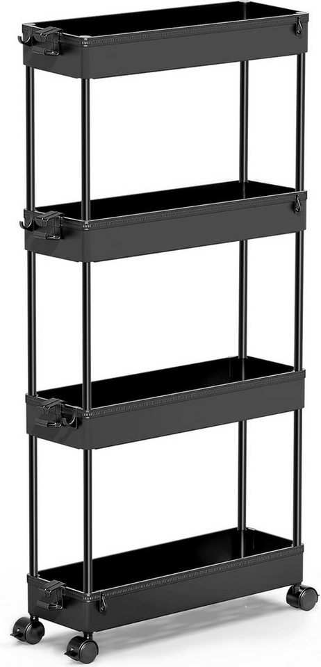 SPACEKEEPER Servierwagen 4-stöckiger schmaler Rollwagen, Badorganizer, Küchenorganizer, (1 St), Mobiler Aufbewahrungswagen für enge Nischen, Küche & Wäscherei – Bild 3 von 5