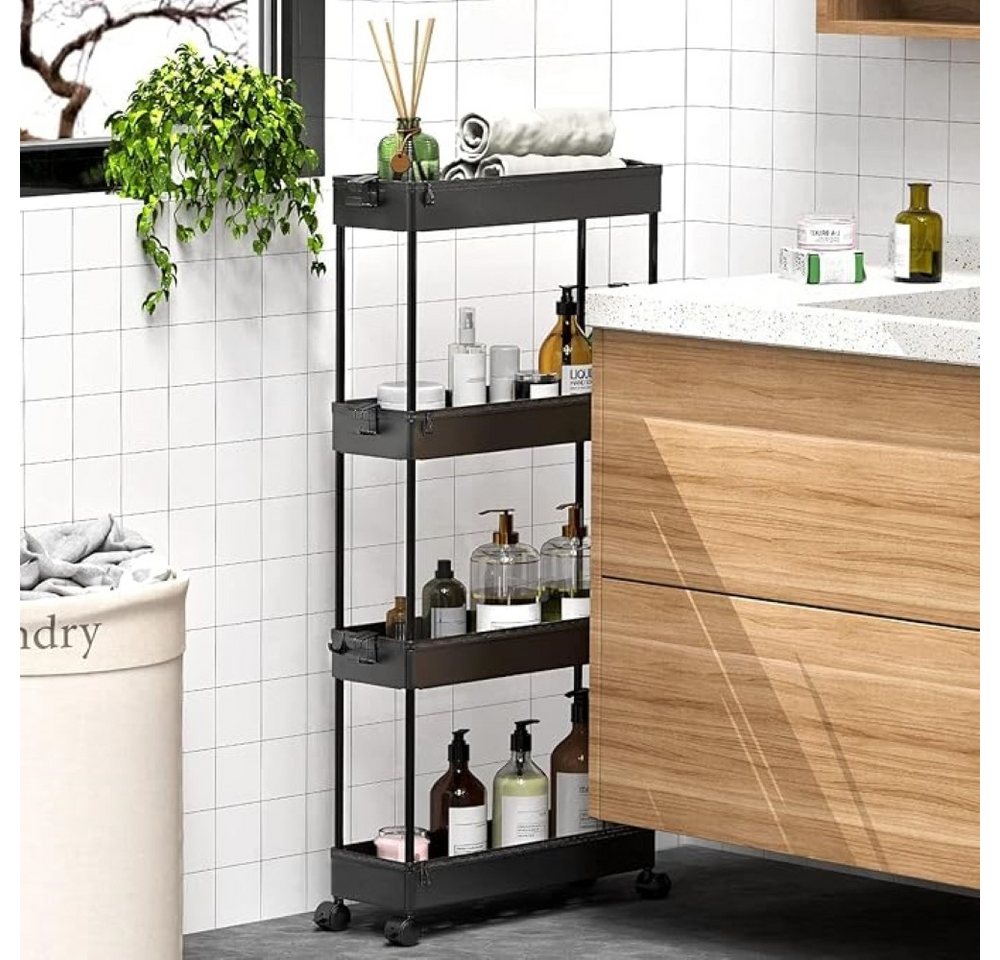 SPACEKEEPER Servierwagen 4-stöckiger schmaler Rollwagen, Badorganizer, Küchenorganizer, (1 St), Mobiler Aufbewahrungswagen für enge Nischen, Küche & Wäscherei – Bild 5 von 5