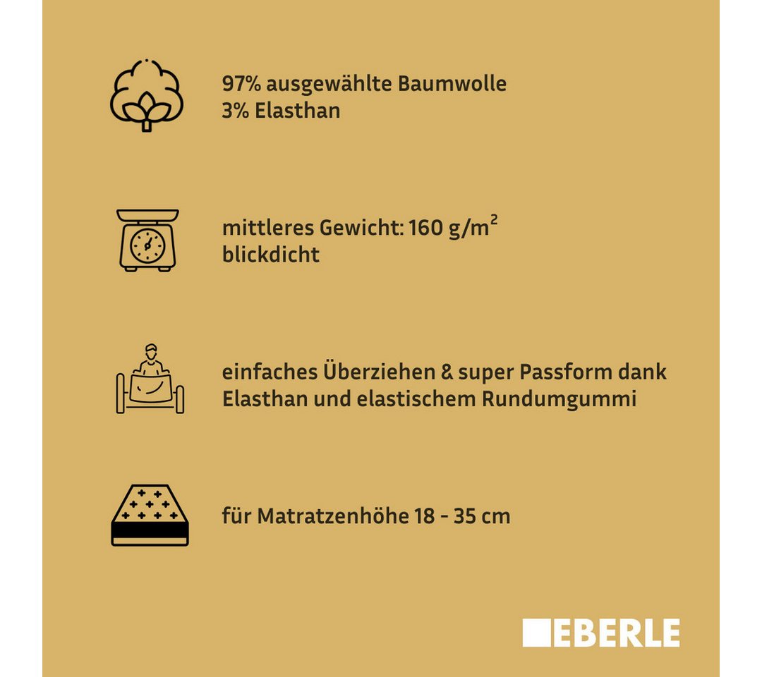 bellana Spannbettlaken bellana Aqua mit Elasthan, 160 g/m², Jersey-Elasthan, Gummizug: rundum, (1 Stück), Spannbetttuch für Matratzen bis 35cm Höhe, bügelfrei,  – Bild 3 von 5