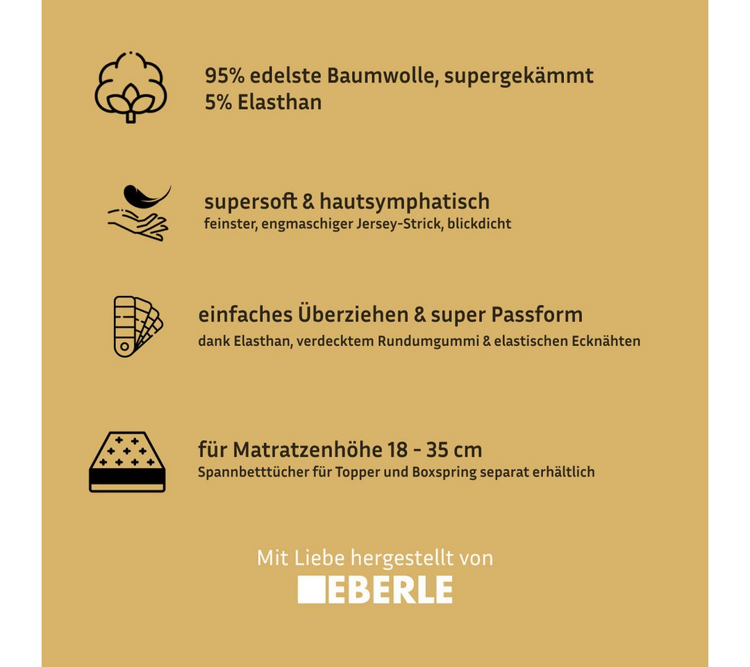 bellana Spannbettlaken bellana deluxe mit Elasthan, Jersey 230 g/m², Premium-Qualität, Jersey-Elasthan, Gummizug: rundum, (1 Stück), mit 5% Elasthan, für Matrat – Bild 2 von 5