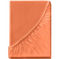 Spannbettlaken "Eco-Jersey-Interlock" aus Bio-Baumwolle 140-160 x 200 cm, apfelsine