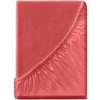 Spannbettlaken "Eco-Jersey-Interlock" aus Bio-Baumwolle 90-100 x 200 cm, koralle