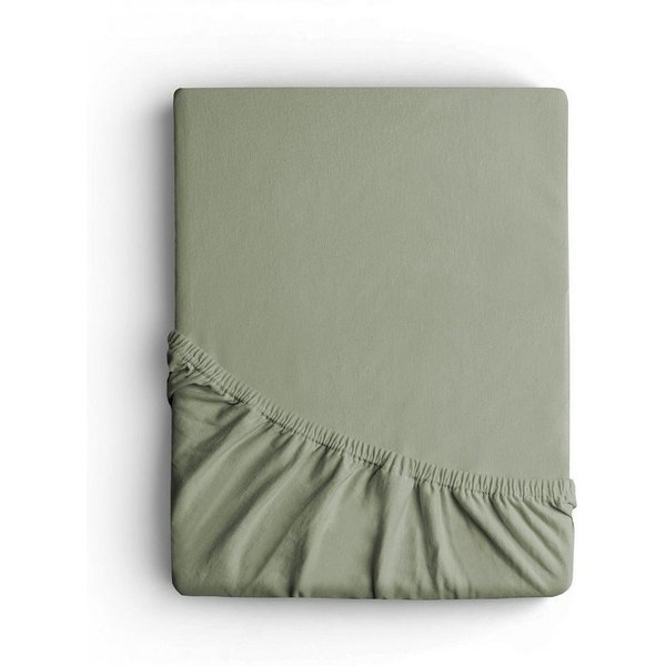 Spannbettlaken Jersey, 180 x 200 cm, Salbeigrün, Uin, 140 g/m, Jersey, Gummizug: rundum, (1 Stück), mit Rundumgummizug