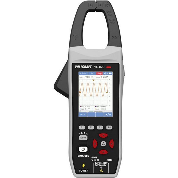 VOLTCRAFT Spannungsprüfer VOLTCRAFT VC-1120 Stromzange digital CAT III 1000 V Anzeige (Counts), (VC-1120)