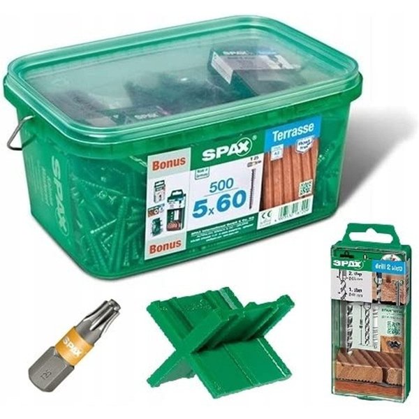 SPAX Schraube Terrassenschraube Bonus Set, (500 St)