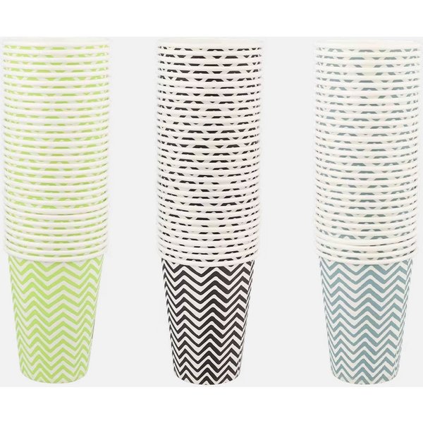 Spectrum Einwegbecher Papierbecher zigzag 200 ml 60 Stück Pappbecher Trinkbecher, 60-tlg.