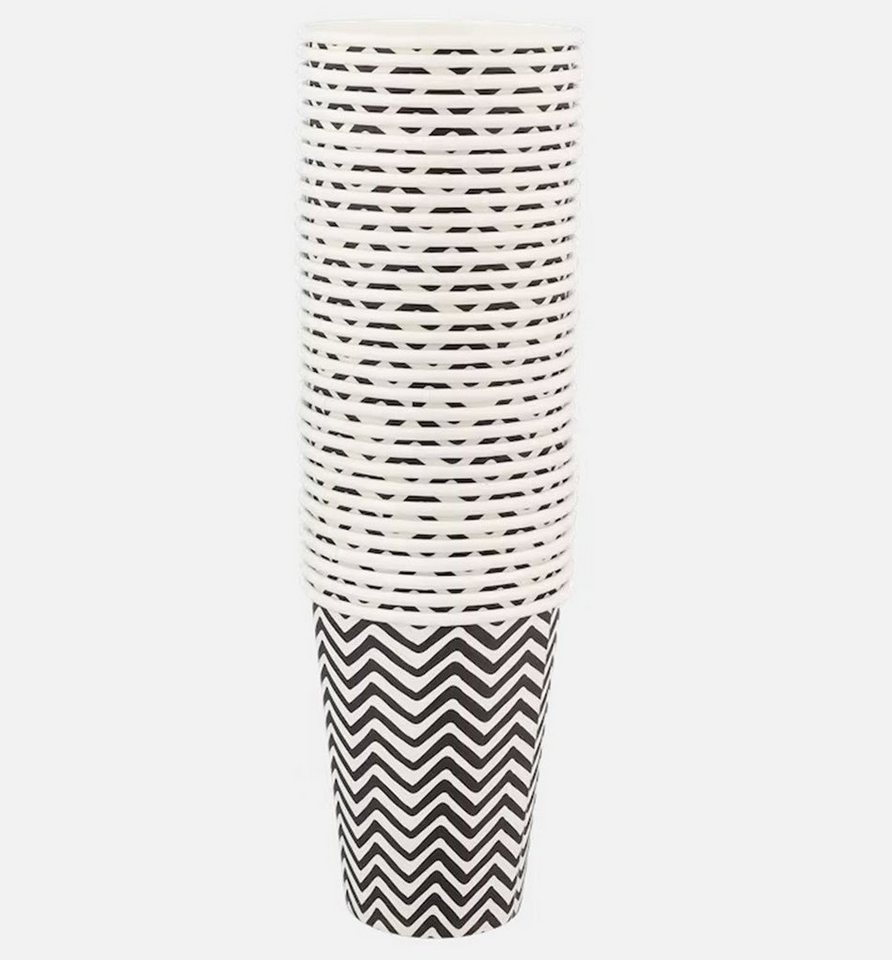 Spectrum Einwegbecher Papierbecher zigzag 200 ml 60 Stück Pappbecher Trinkbecher, 60-tlg. – Bild 3 von 3