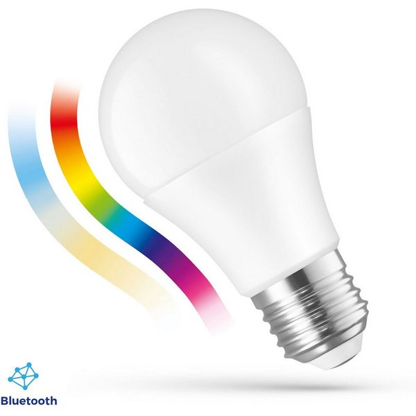Spectrum LED-Leuchtmittel LED E27 A60 EASY SMART APP 8,5W = 67W 940lm BLUETOOTH 2700K-6500 DIMM, E27, Farbwechsler, CCT-Farbtemperatursteuerung - warmweiß bis t
