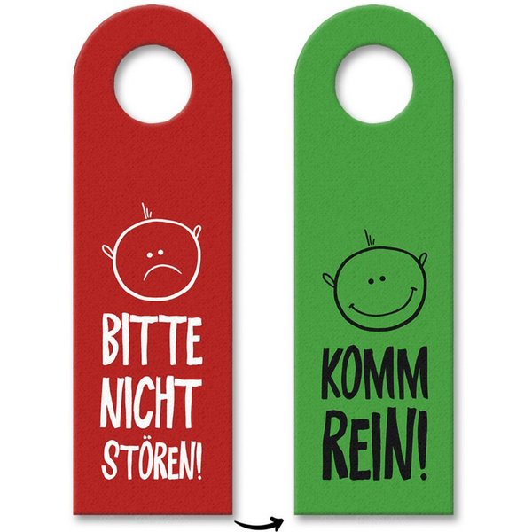 speecheese Dekohänger Nicht stören oder Komm rein Türhänger mit Gesichtern in Rot Grün Gast