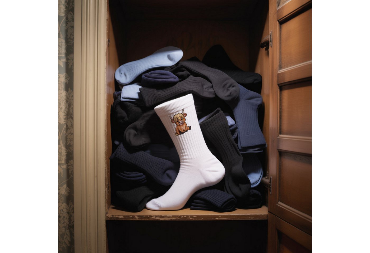 speecheese Freizeitsocken epicsocks Highland Cow Charme schauende Kuh Socken in 42-46 im Paar – Bild 2 von 2