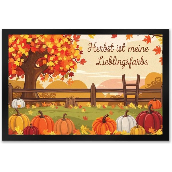 speecheese Fußmatte Herbstliche Landschaft mit Kürbissen Fußmatte XXL in 50x75 cm Herbst