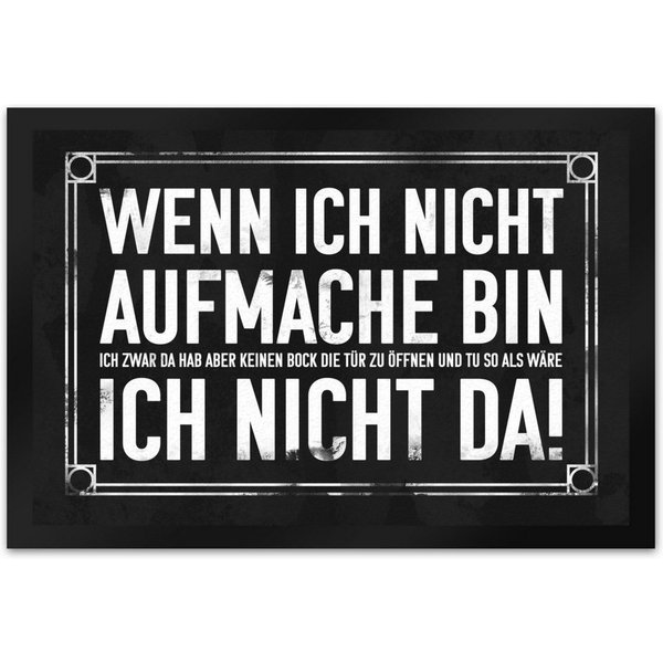 speecheese Fußmatte Wenn ich nicht aufmache bin da! Fußmatte XL in 40x60 cm mit geheimer