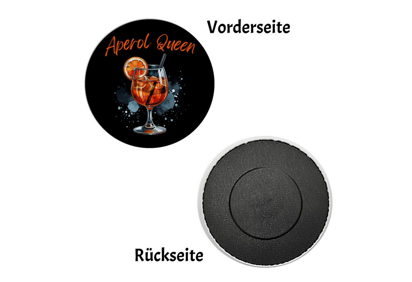 speecheese Magnet Aperol Queen Magnet rund – Bild 2 von 2