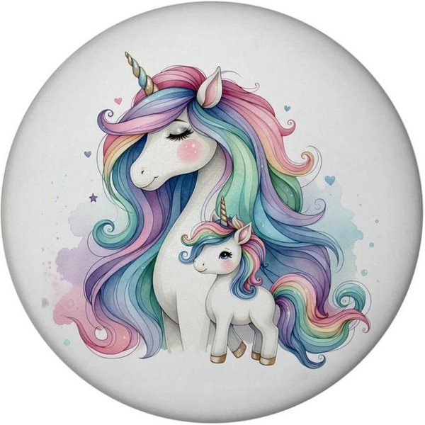 speecheese Magnet Einhorn-Mama mit Kind Magnet mit Flaschenöffner rund