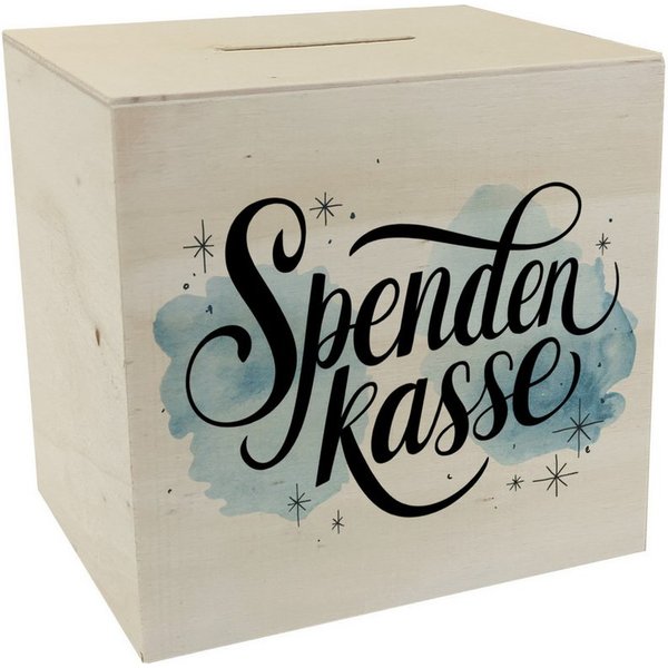 speecheese Spardose Spendenkasse Aquarell-Illustration Spardose aus Holz