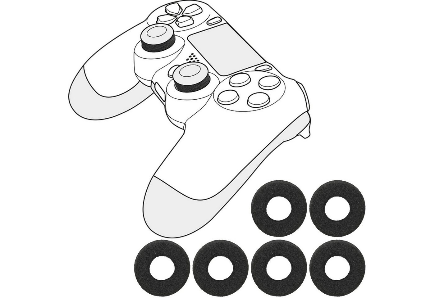 Speedlink 8 SHOXX Game Controller Enhancer Stoß-Dämpfer PlayStation 5-Controller (Set, 8 St., Thumb-Stick Ringe für Sony PS4 DualShock PS5 DualSense Controller) – Bild 3 von 5