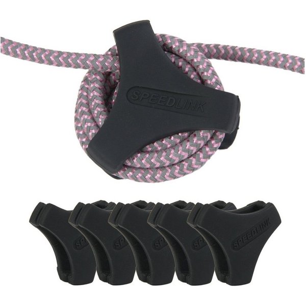 Speedlink Kabelbinder MODO 5x Kabel-Organizer Gr M Schwarz (5-St) Spar-Set mit 5 Stück, Kabel-Trommel, Kabel-Clips